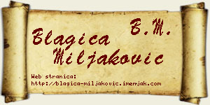 Blagica Miljaković vizit kartica